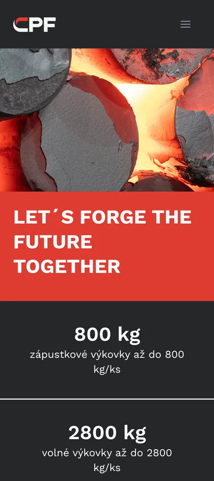 Web Czech Precision Forge na mobilu